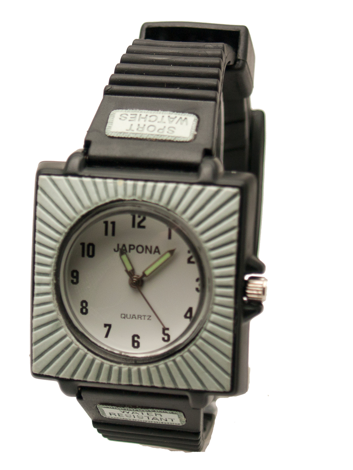 JAPONA: 3 INTERCHANGABLE PLASTIC BANDS AND CASE ANALOG QUARTZ WATCH