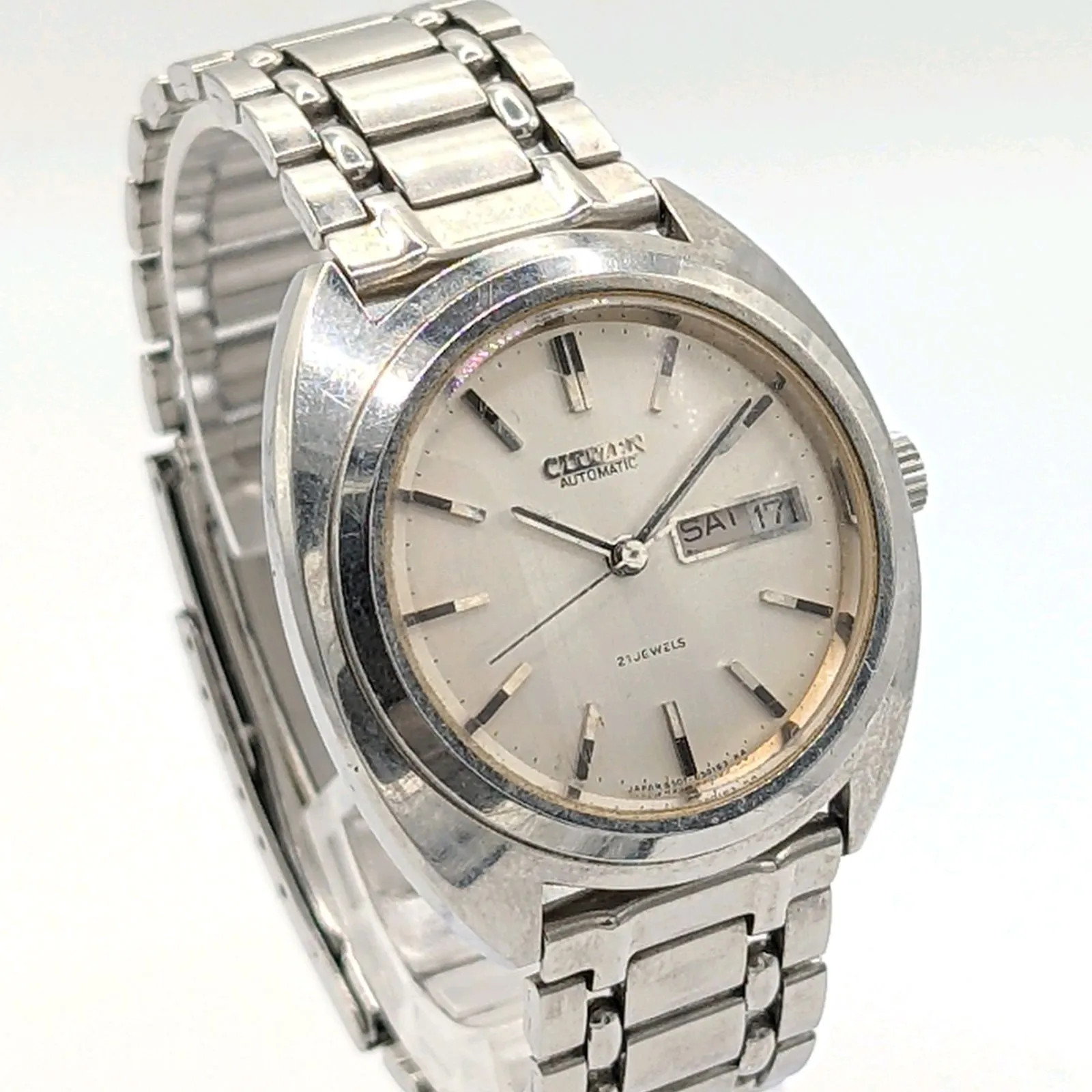CITIZEN 4-650476 Y Watch Automatic Men’s Round Silver 21 Jewels Y2K 00S Vint