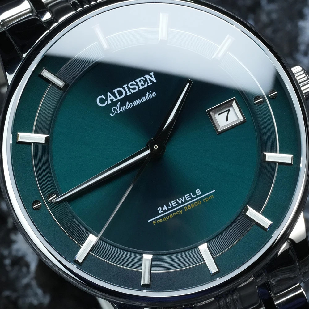 CADISEN Ultra-thin Mechanical Wriswatch Japan MIYOTA 9015 Sapphire Crystal
