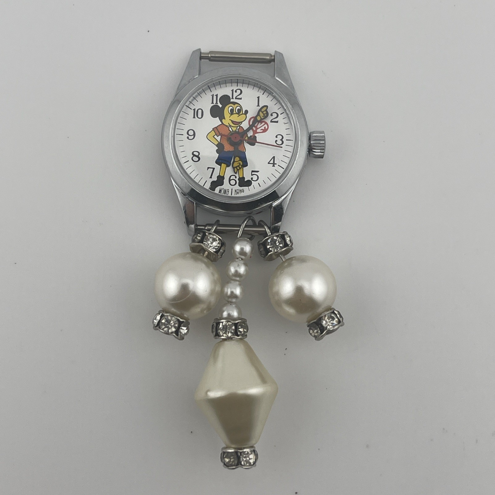 Vintage Mickey Mouse “Love” Watch Hong Kong Manual Wind 70’s runs no band