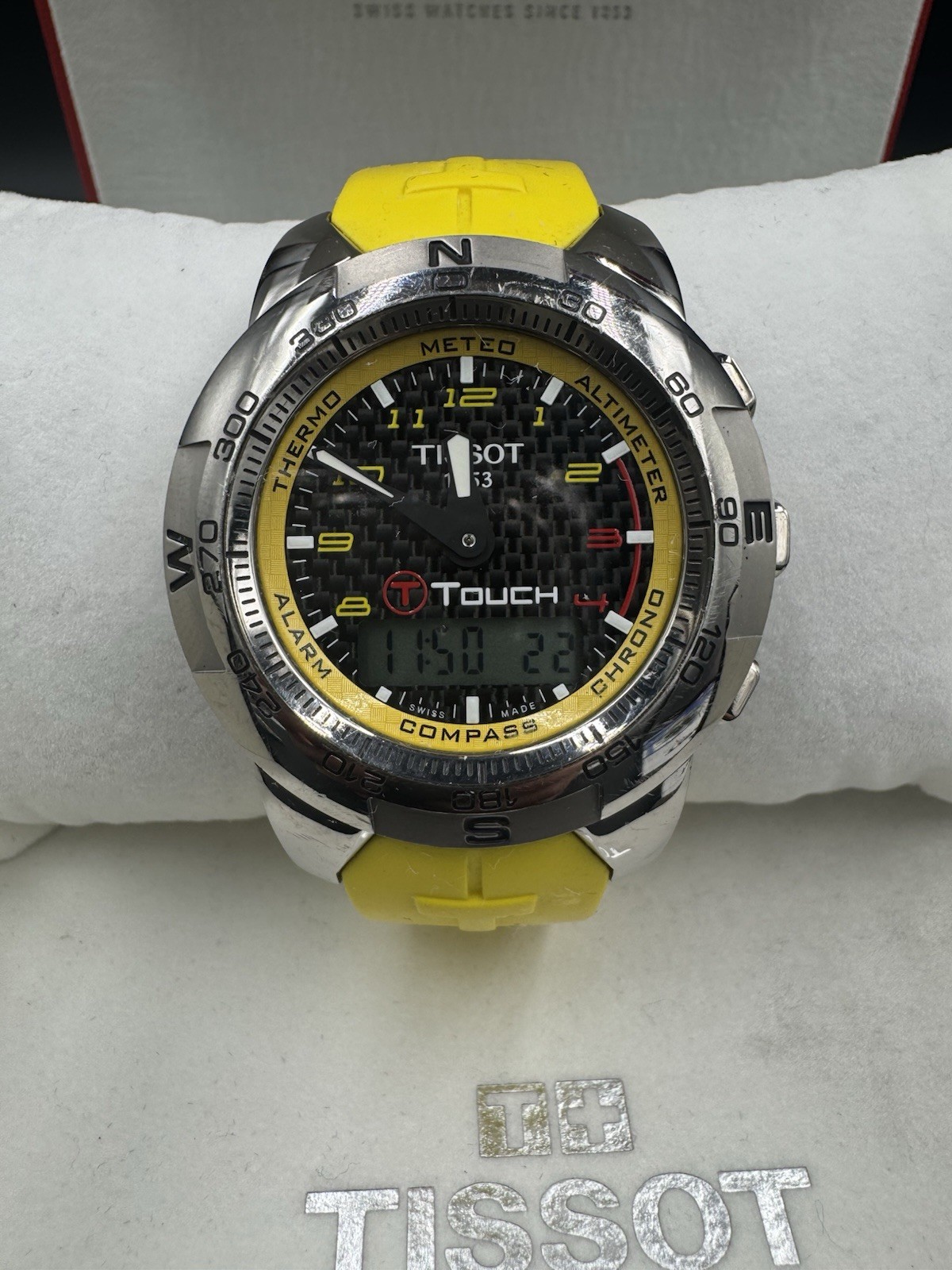 Tissot T-Touch NASCAR Special Edition Titanium Case Yellow Rubber Band with box