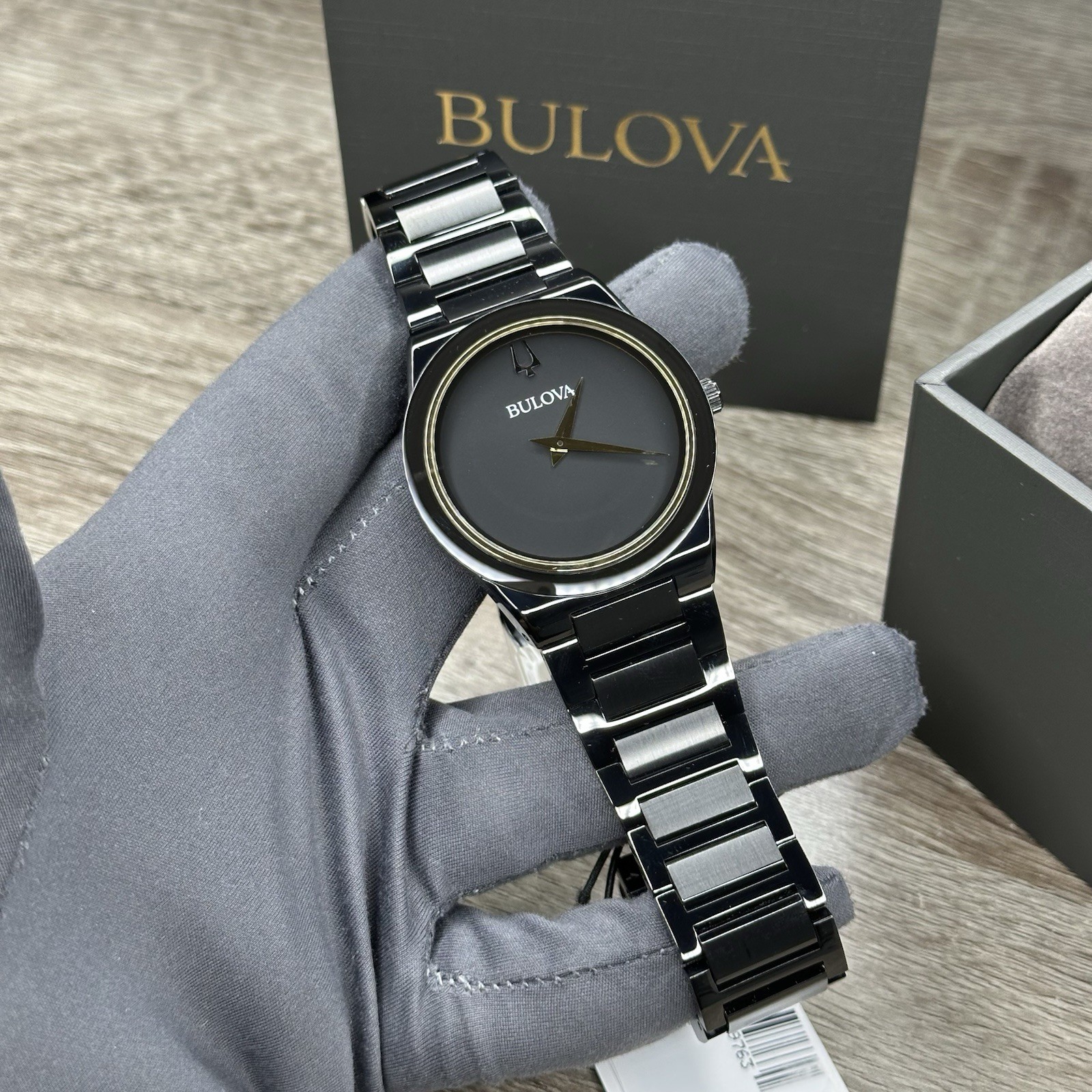 NEW✅$650✅ Bulova Millennia Slim Elegant Black Stainless Steel Men’s Watch 98A313