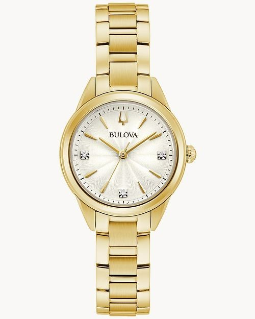 *BRAND NEW* Bulova Sutton Quartz Silver-Tone Dial Gold-Tone Women’s Watch 97P150