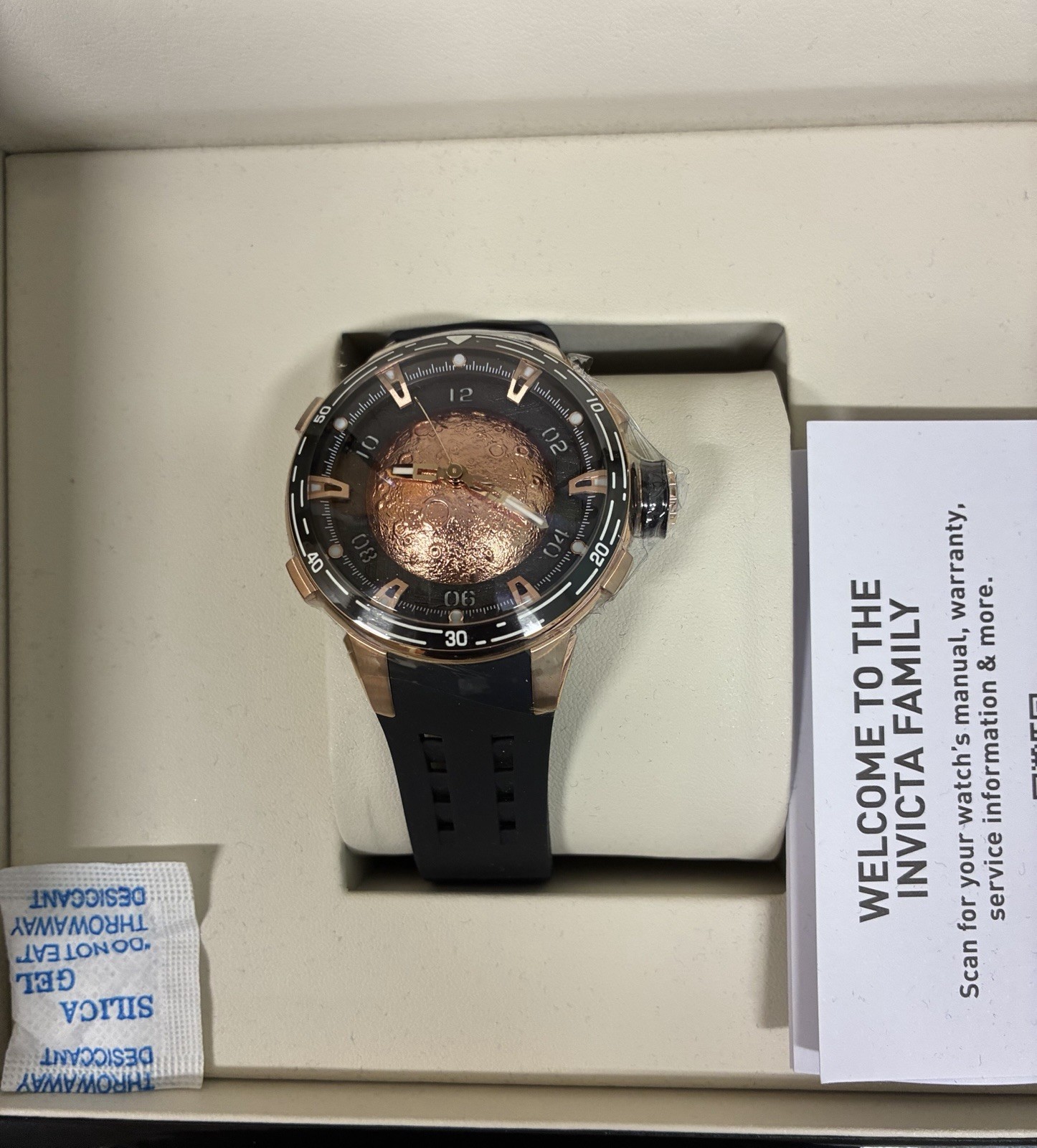 Invicta Celestial Astelis Men’s Automatic Watch 40.2mm Rose Gold Black Strap
