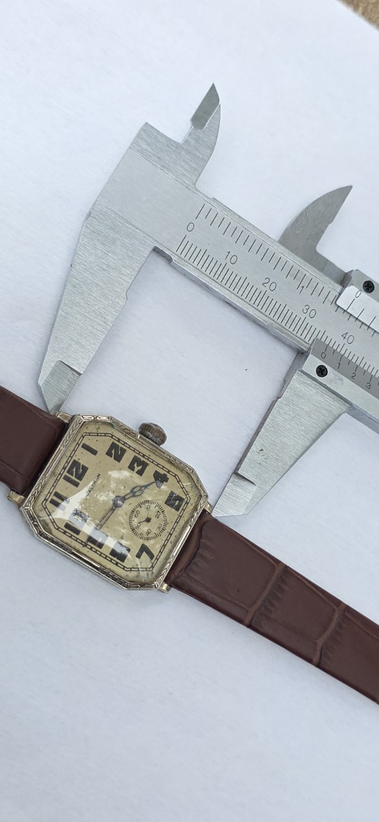 Vintage Antique 1927 Waltham Sapphire 14K WGF 15 Jewels Men’s Art Deco Watch