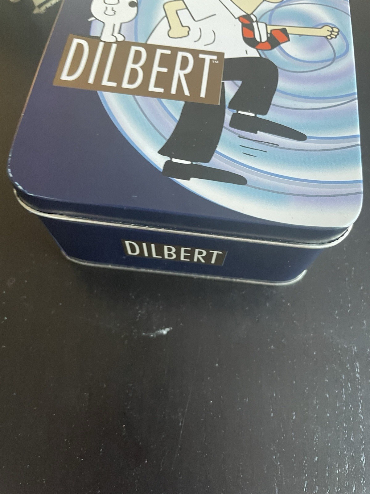 Dilbert Fossil Watch Leather Band & Figurine in Tin Box