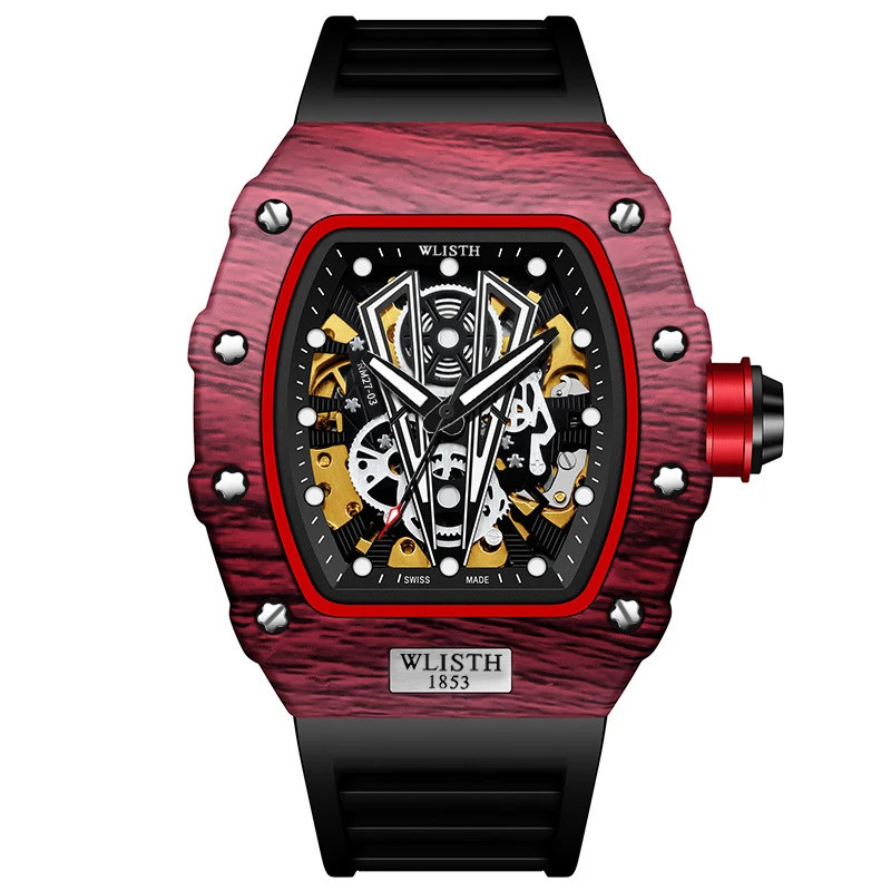 WLISTH Men’s Waterproof Mechanical Watch Luminous Tonneau Shape Automatic