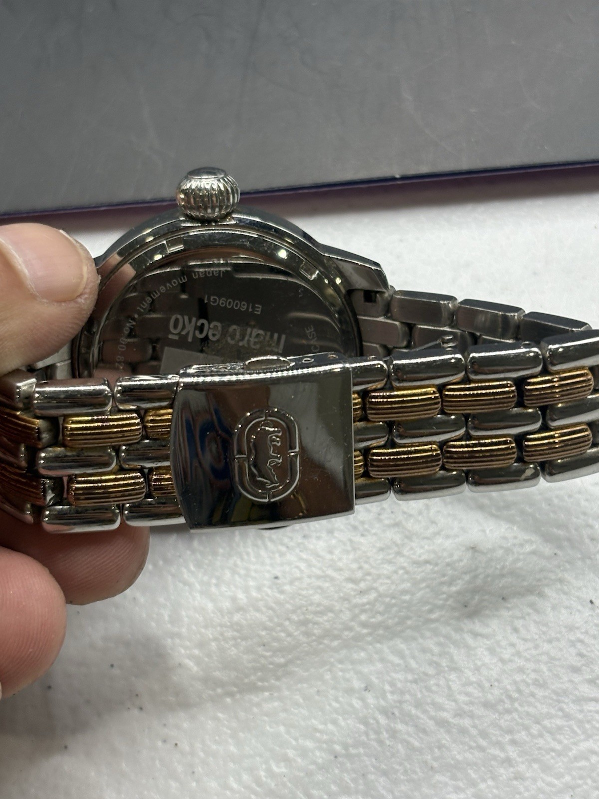 Marc Ecko Mens Stainless Rose Gold Accents Wristwatch Genuine Licensed 00829