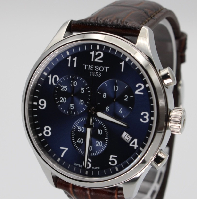 Tissot 45 MM Chrono XL Classic Blue Dial Leather Men’s Watch T116.617.16.047.00