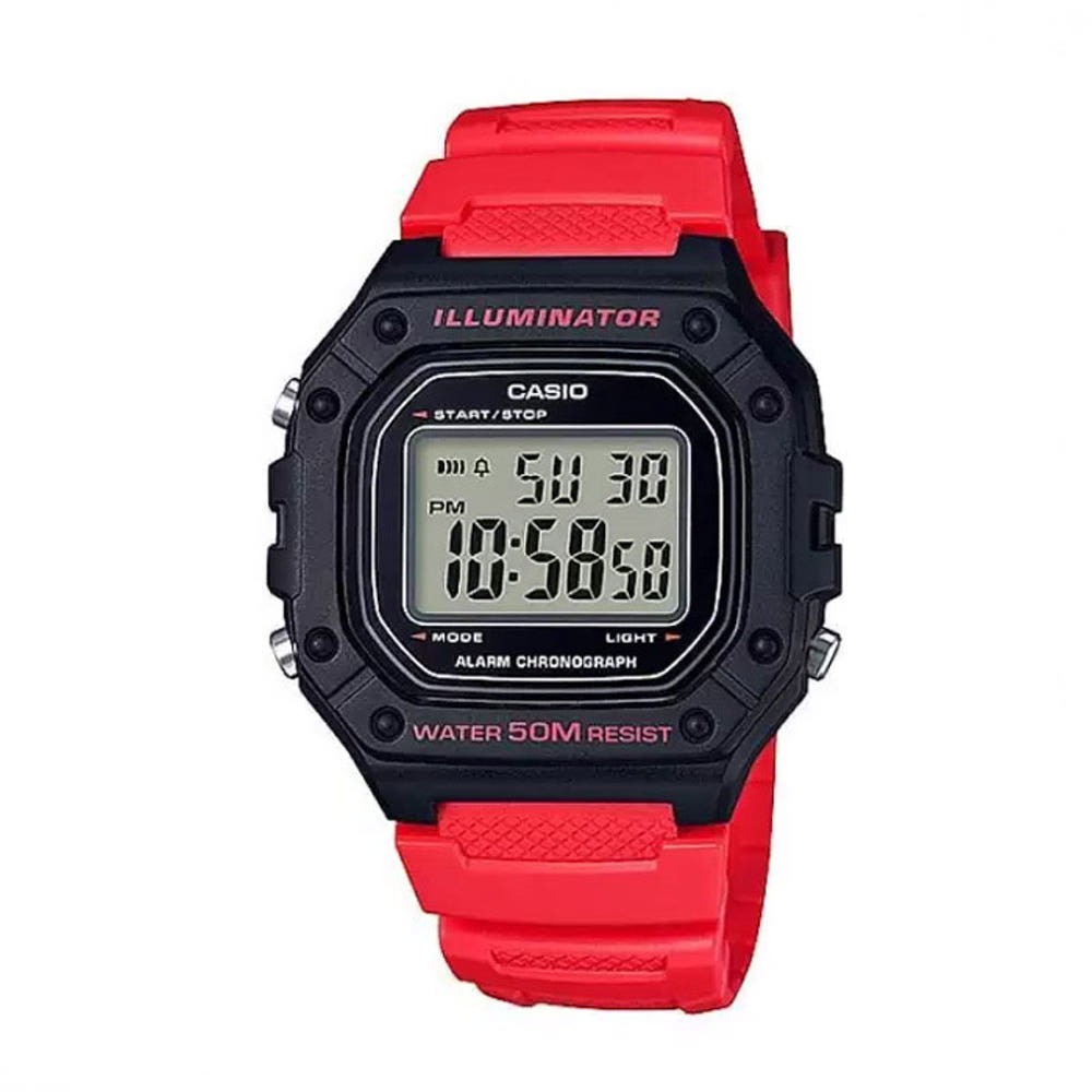 CASIO W-218H-4B Square Sports Digital Men’s Resin Strap Watch