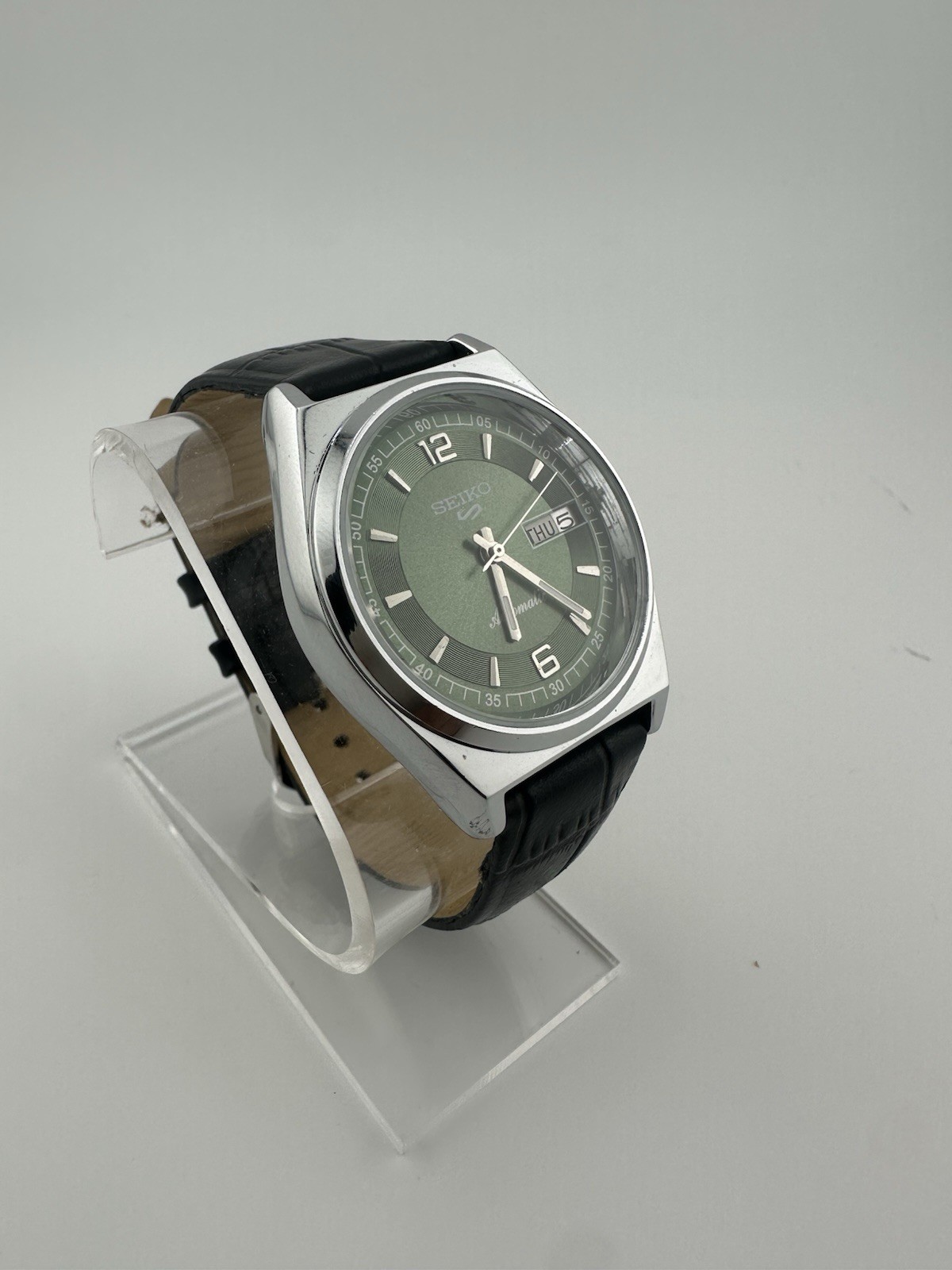 VINTAGE GREEN DIAL SEIKO 5 Automatic 6309A 17J D/D Japan made Men’s Wristwatch