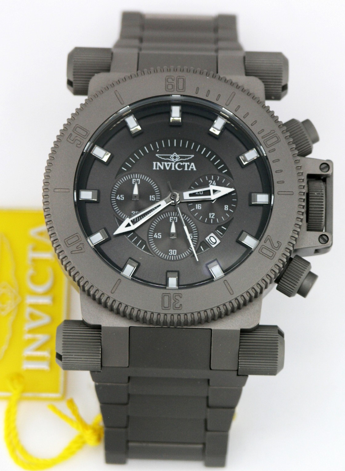 NEW INVICTA 48221 COALITION FORCES ALL TITANIUM BLACK CHRONOGRAPH WATCH 51MM
