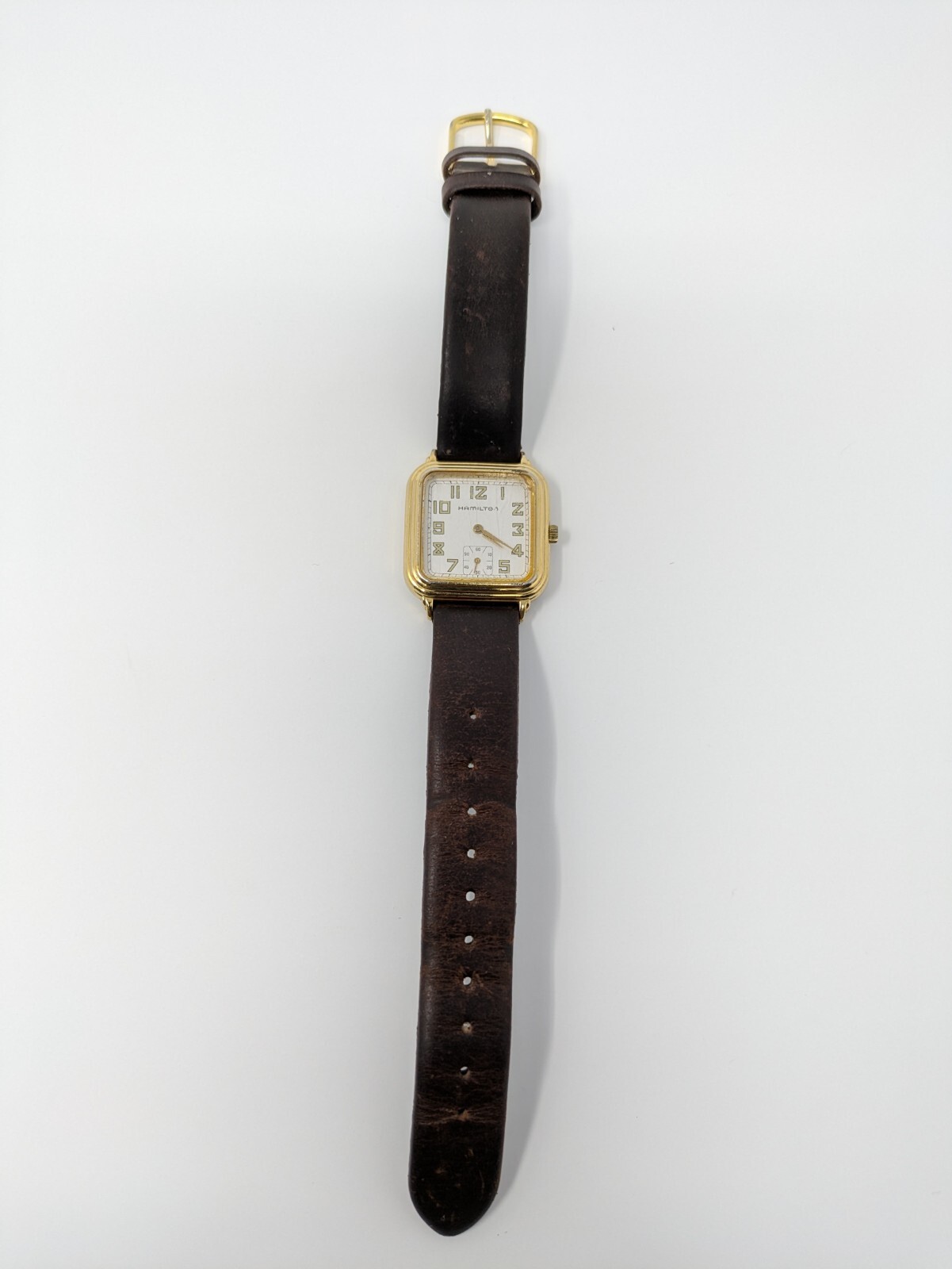 Vintage 28mm Hamilton 6188 Square Stepped Bezel Men’s Quartz Wristwatch