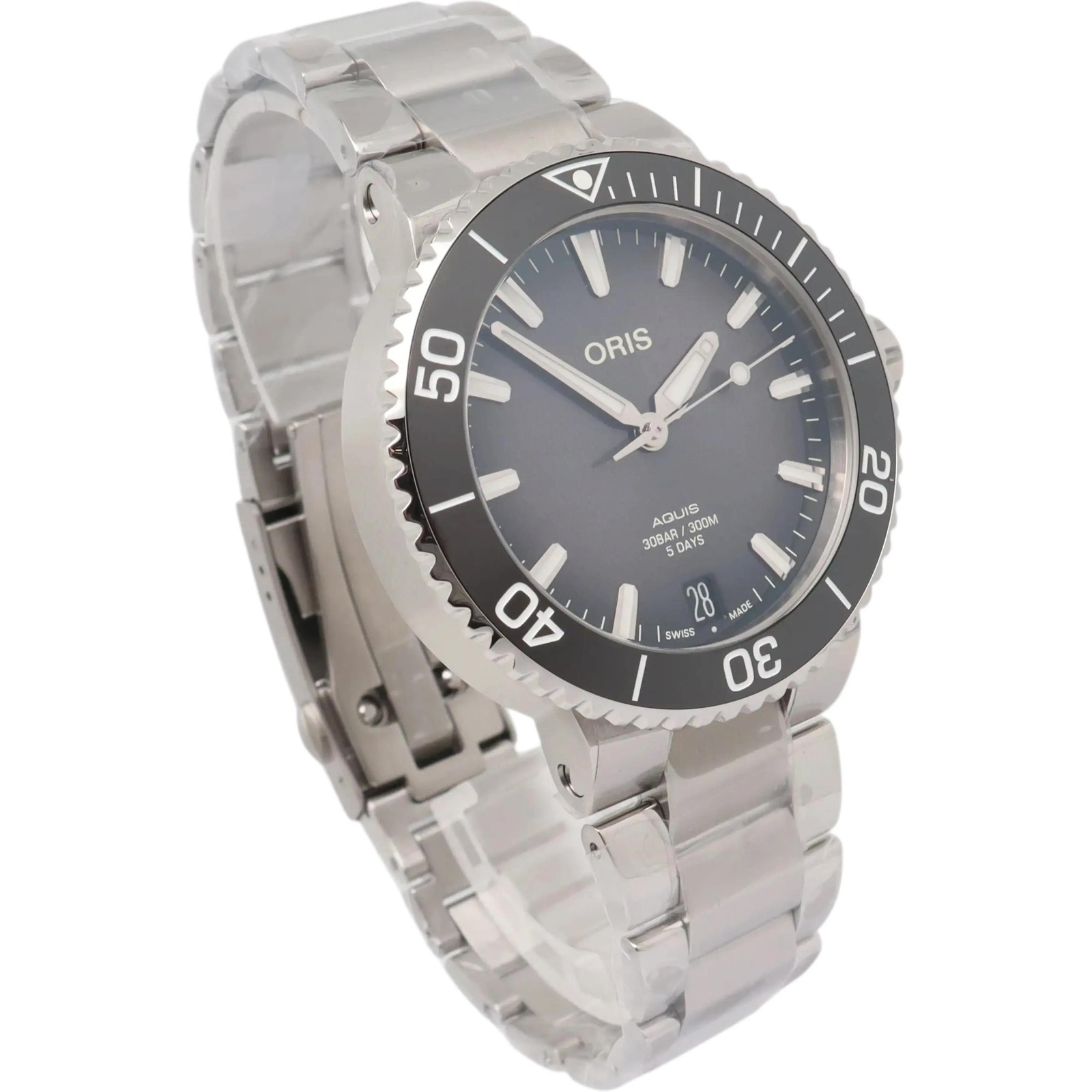 Oris Aquis Date 41.5mm Steel Ceramic Gray Watch 01 400 7769 4154-07 8 22 09PEB