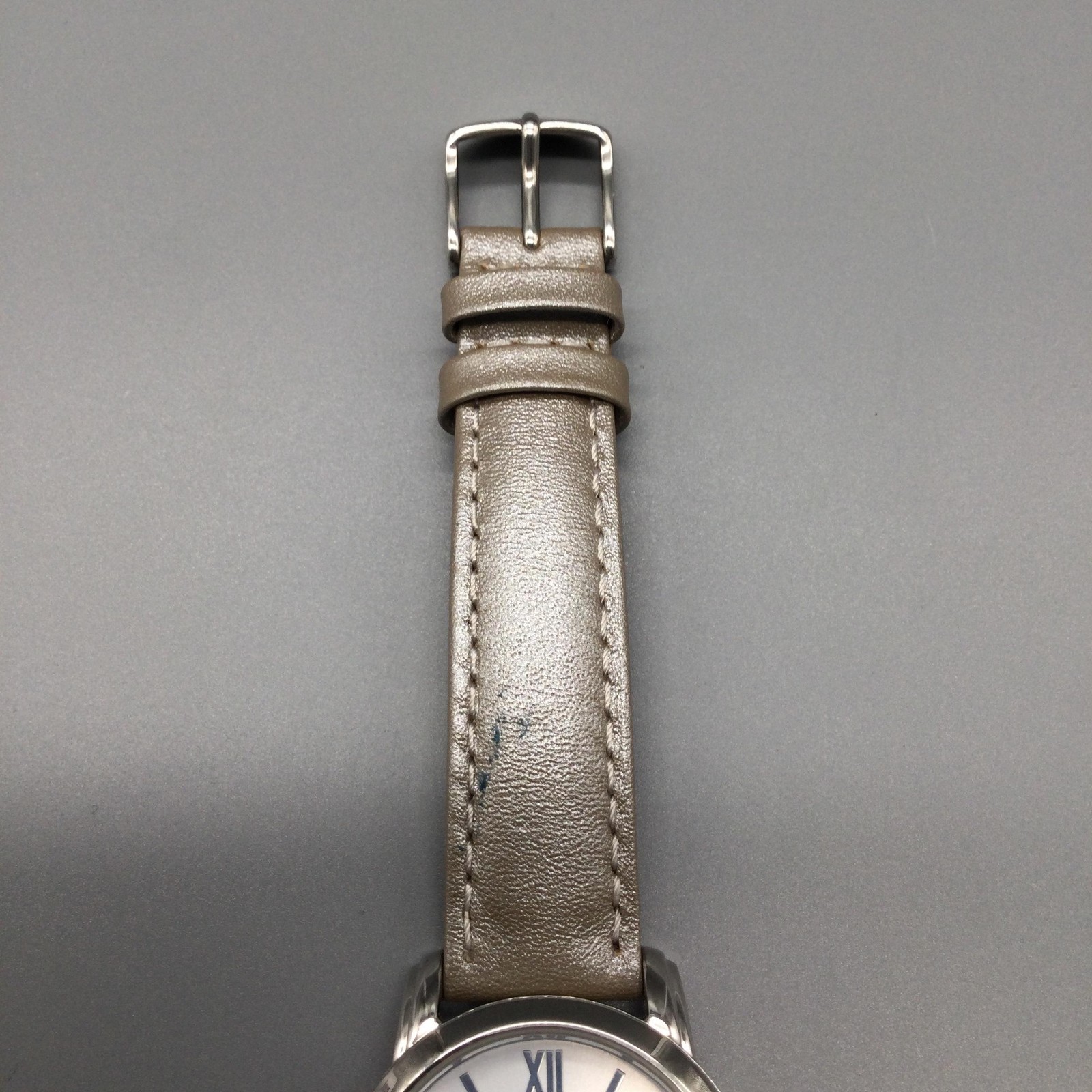 Timex Uptown Chic Womens Watch 32mm Silver Tone Beige Leather T2N683 New Battery