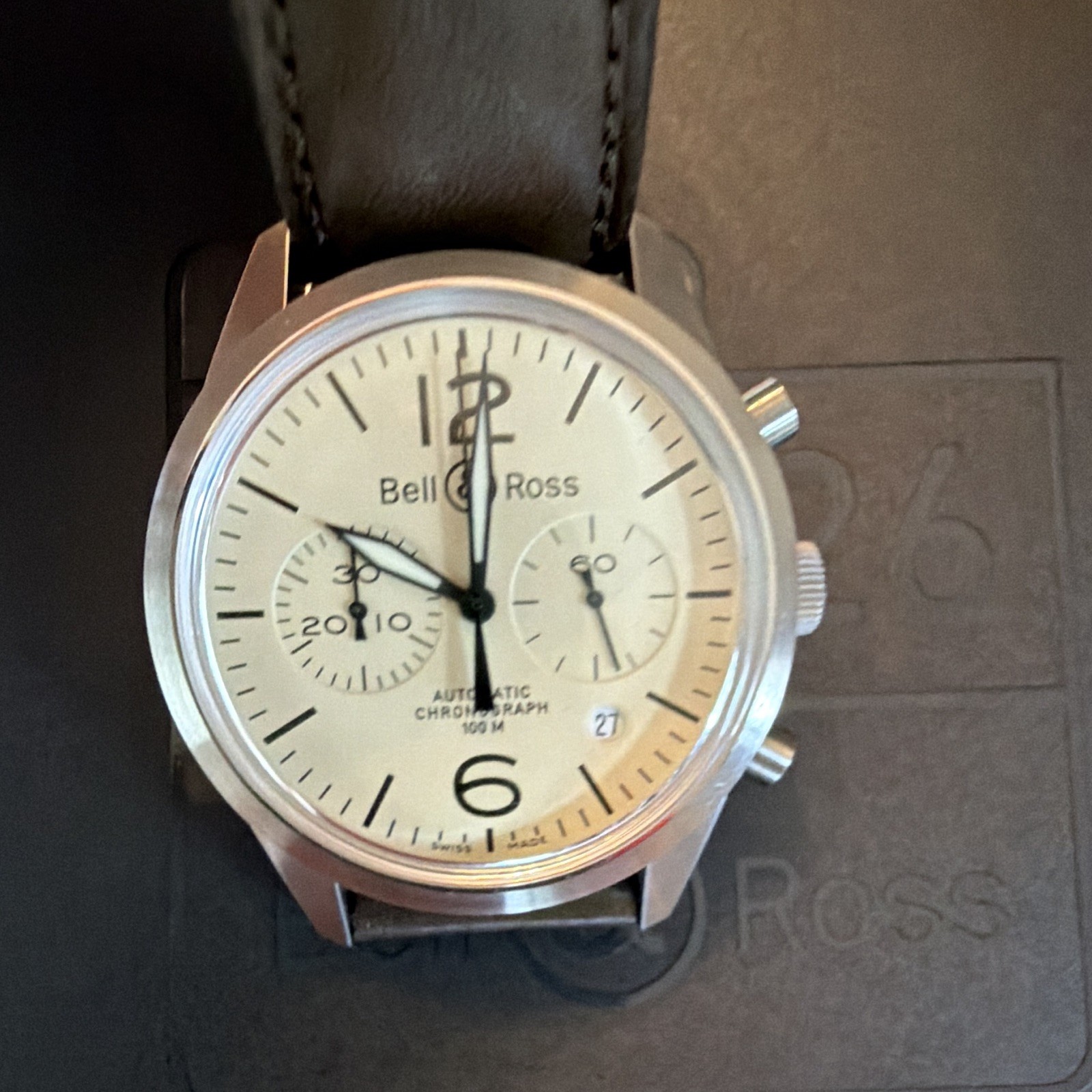 Bell & Ross BR126 Vintage Heritage Chronograph Automatic Mens 41.5mm Swiss Made