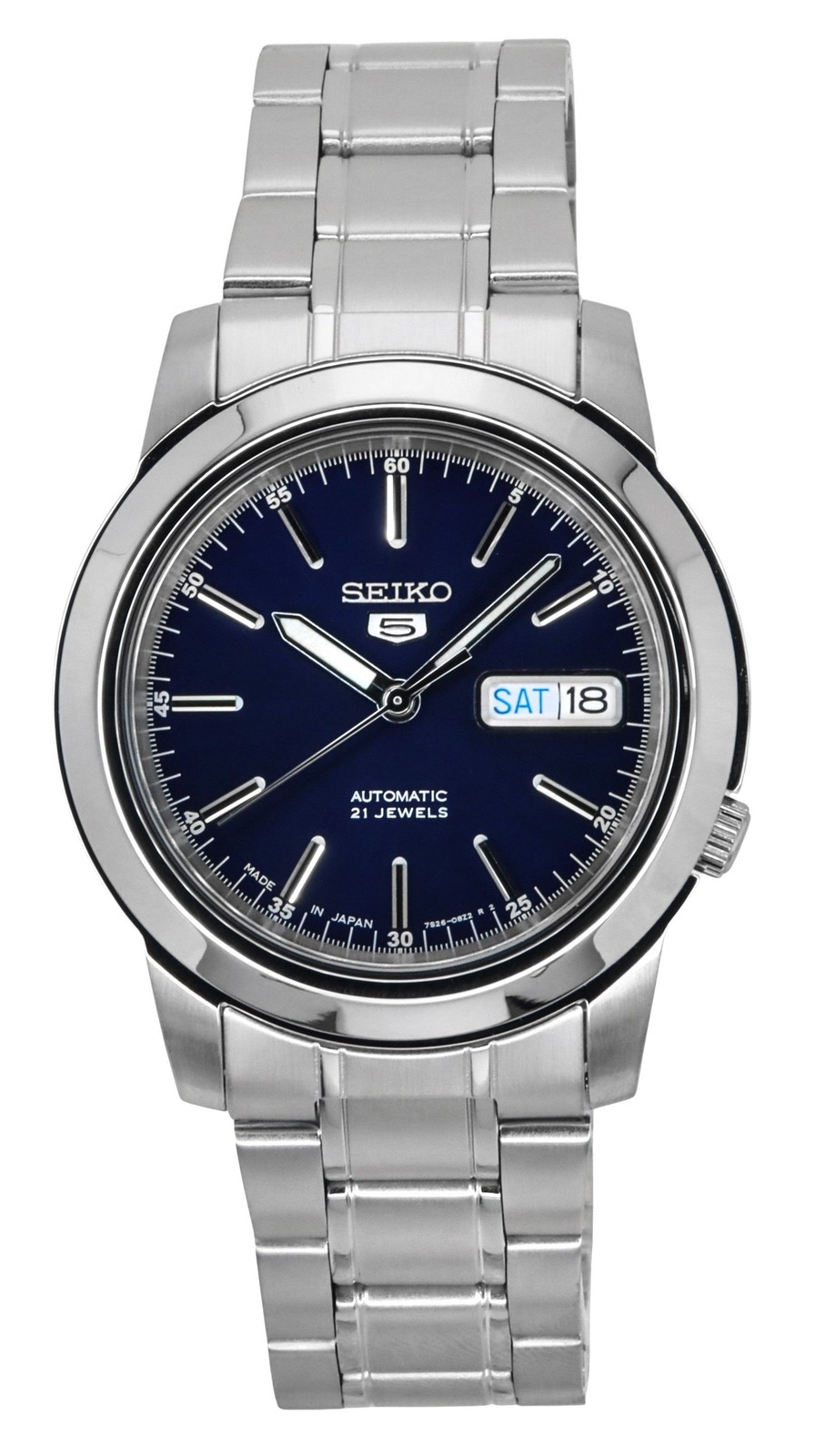 Seiko 5 Automatic SNKE51J1 Mens Watch Japan Made Stainless Steel Blue Dial 30M