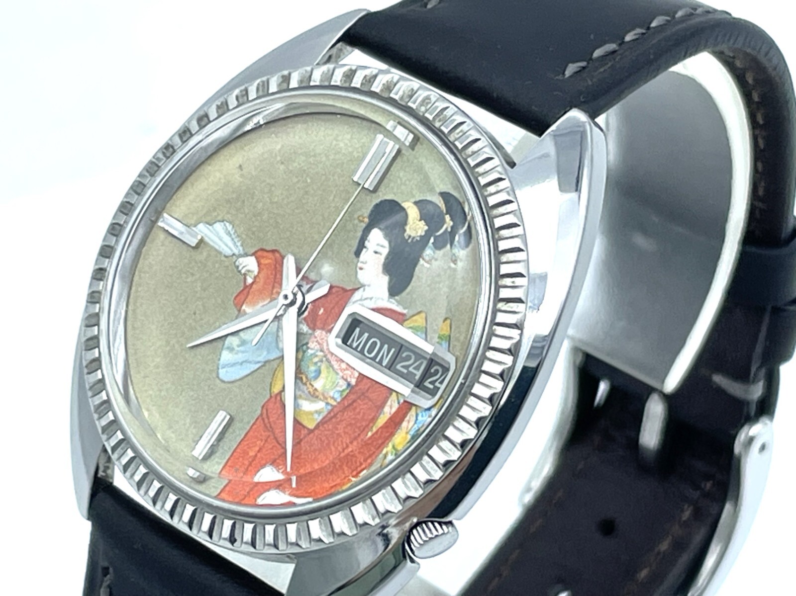 Vintage UKIYOE SEIKO 5 Automatic Watch New Glass Shouen Uemura Jonomai