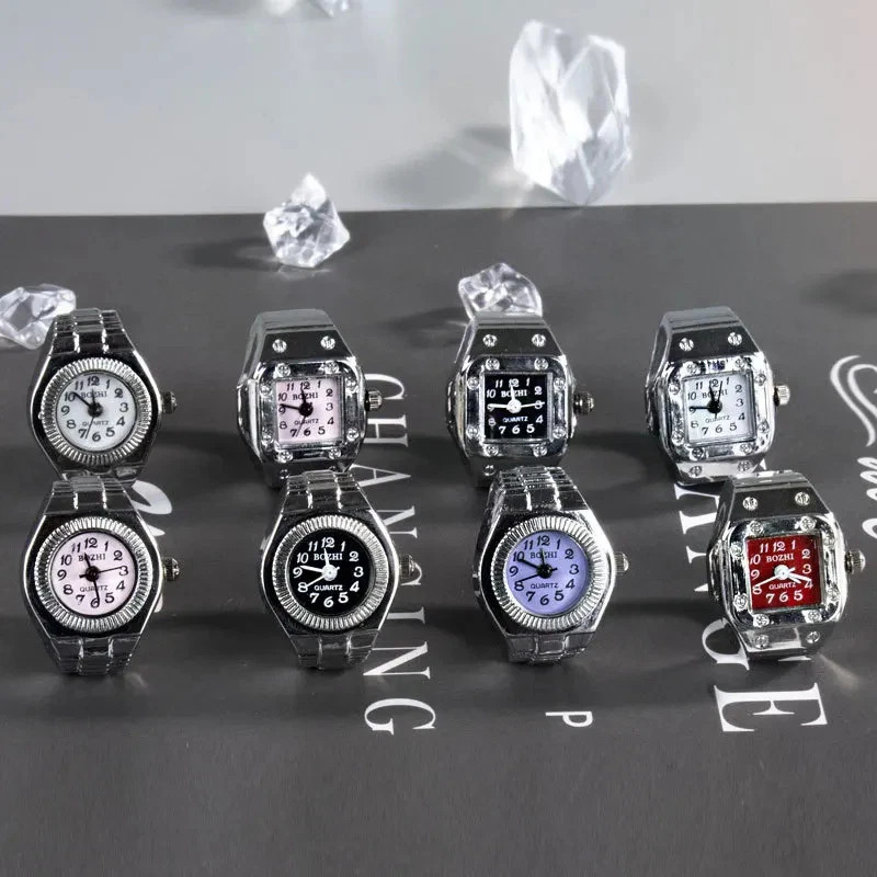 Ring Watch New Hot Selling Creative Alloy Shell Finger Square Dial Couple Men