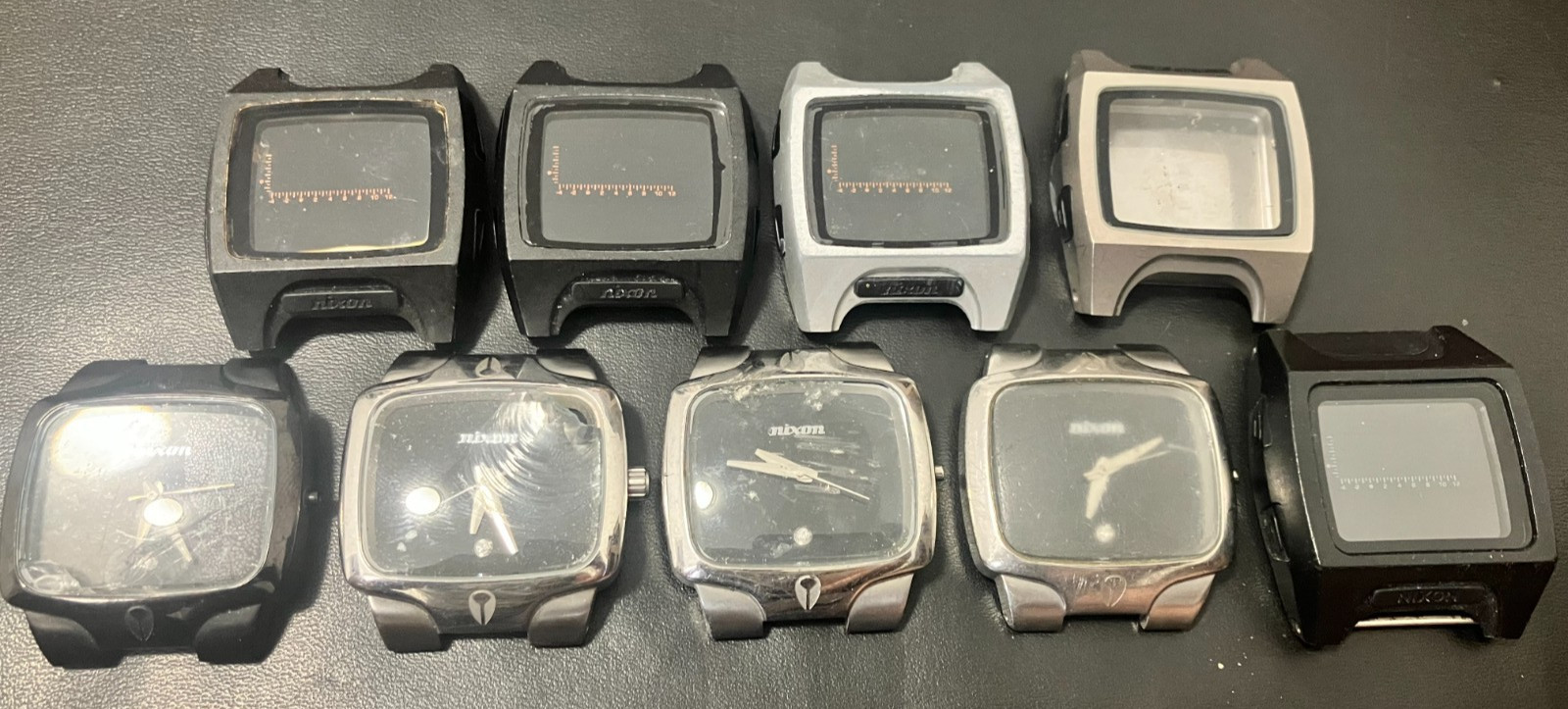 Lot of (9) Nixon The Player & Lodown Mens Watch Faces AS-IS Parts or Repair