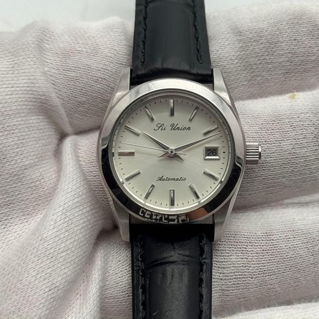 SEIKO Sii Union YD02-0030 Automatic Date Women’s Watch Black Silver