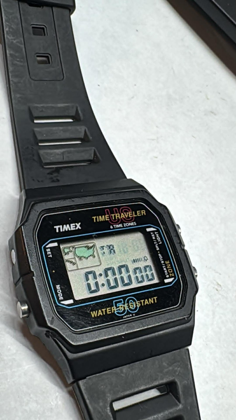 Vintage Ultra Rare Timex US Time Traveler 6 Time Zone Digital LCD Watch (A6)
