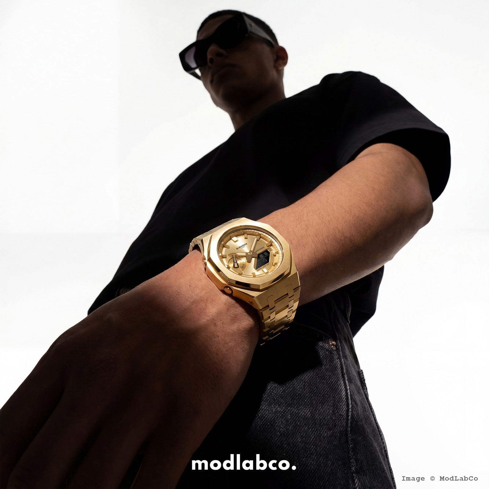 MLC-113 modlab company CLASSIC Octagonal Yellow Gold Dial Gold Metal 42mm Watch