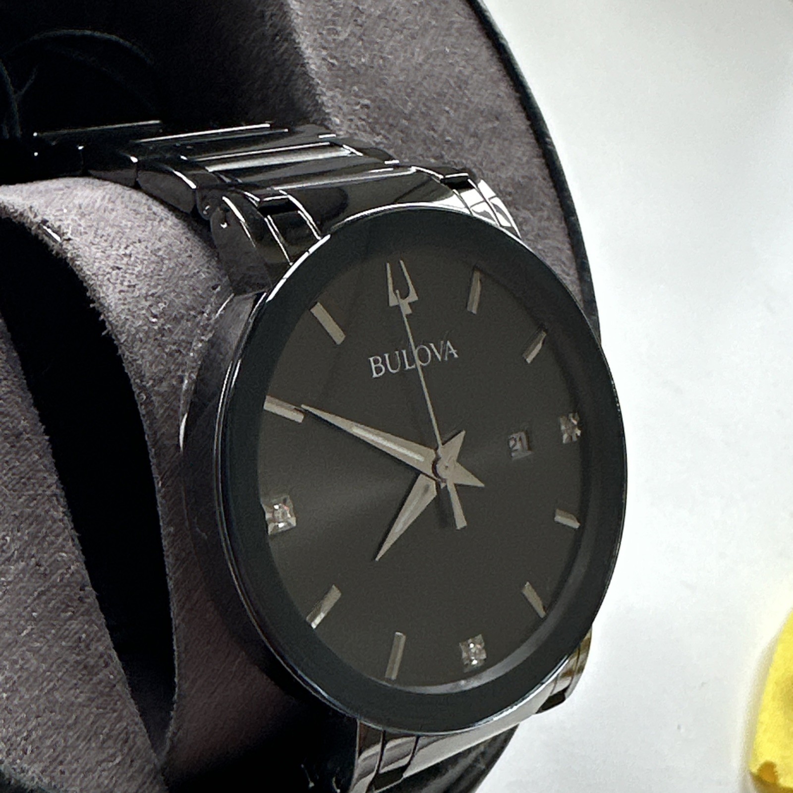 Bulova Millennia Men’s Quartz Diamond Accent Calendar Watch 42mm 98D158