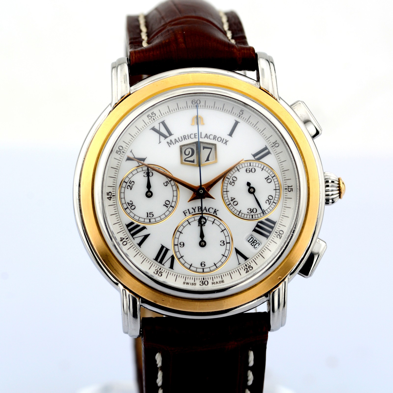 Maurice Lacroix / Masterpiece Flyback Chronograph – 18K Gold Bezel Big Date