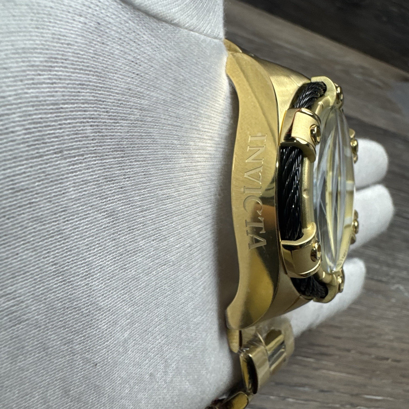 Invicta Bolt Ace Men’s Watch 52mm Gold Black Stainless Steel Chronograph Heavy