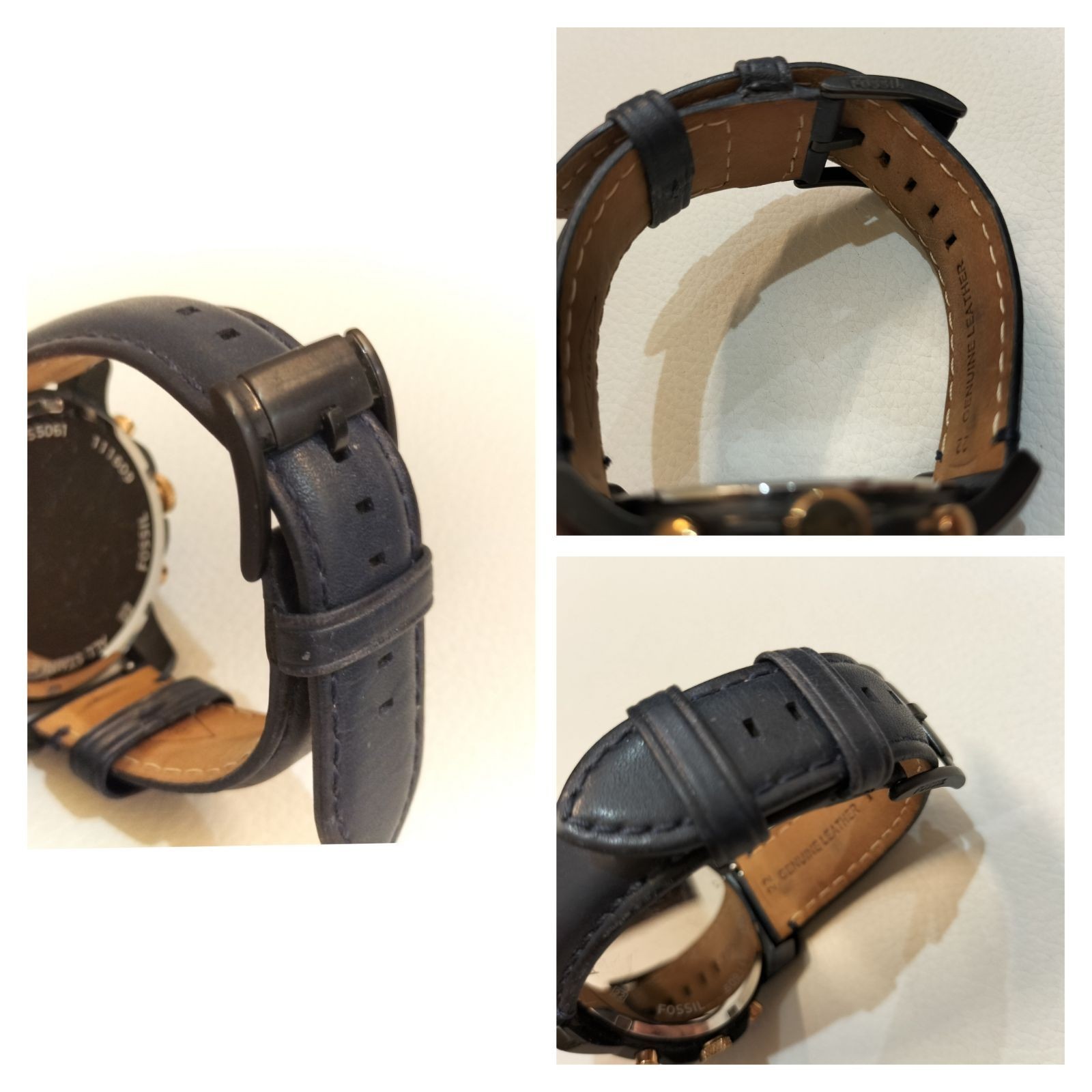 FOSSIL GRANT FS5061 Navy Leather Chronograph [Unused / New Battery]