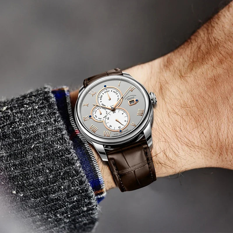 BORMAN Automatic Mechanical Men’s Watch Sapphire 50M Waterproof Leather BM18011
