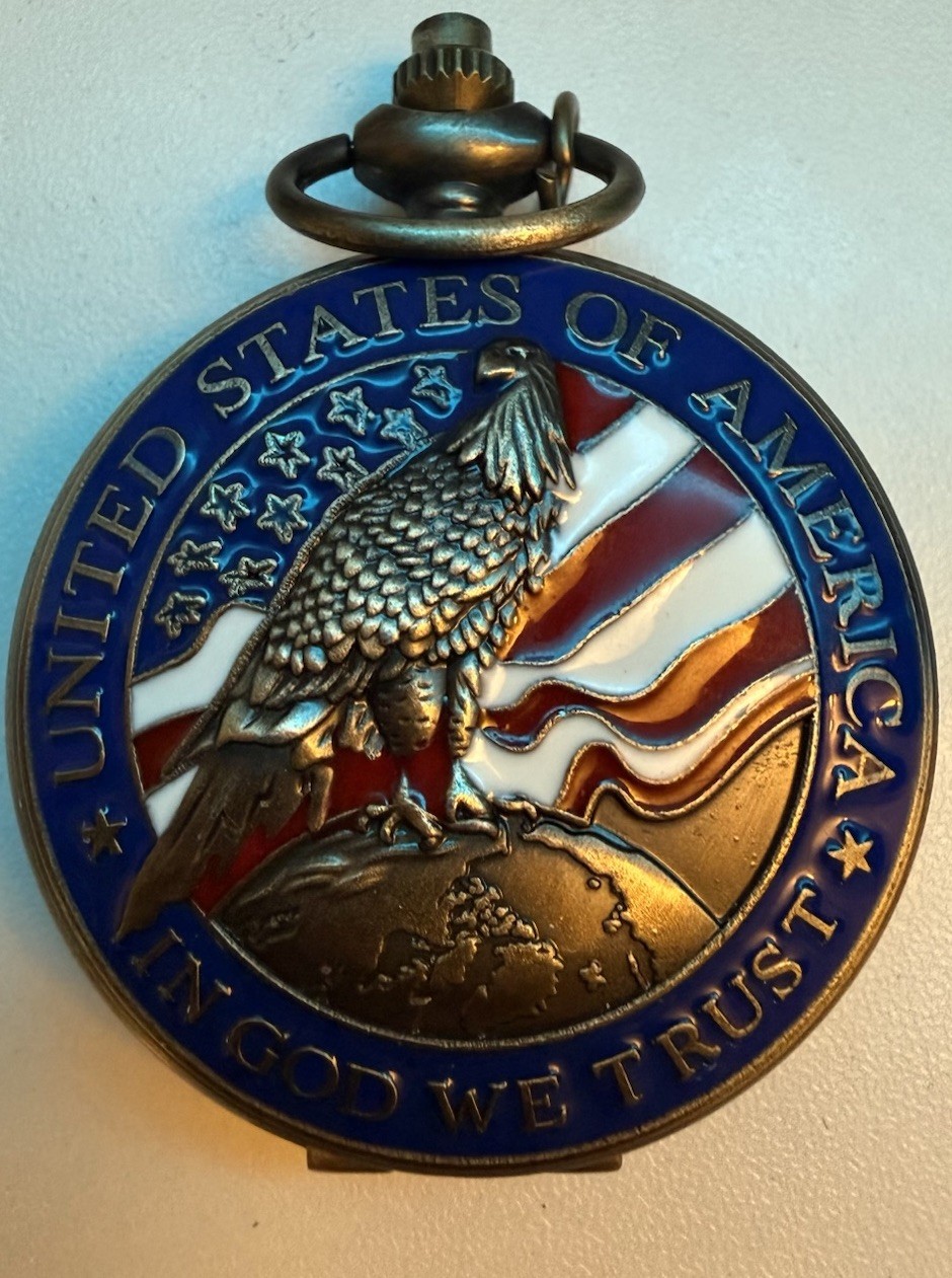 United States Eagle Pocket Watch – Working – New Battery – No Chain