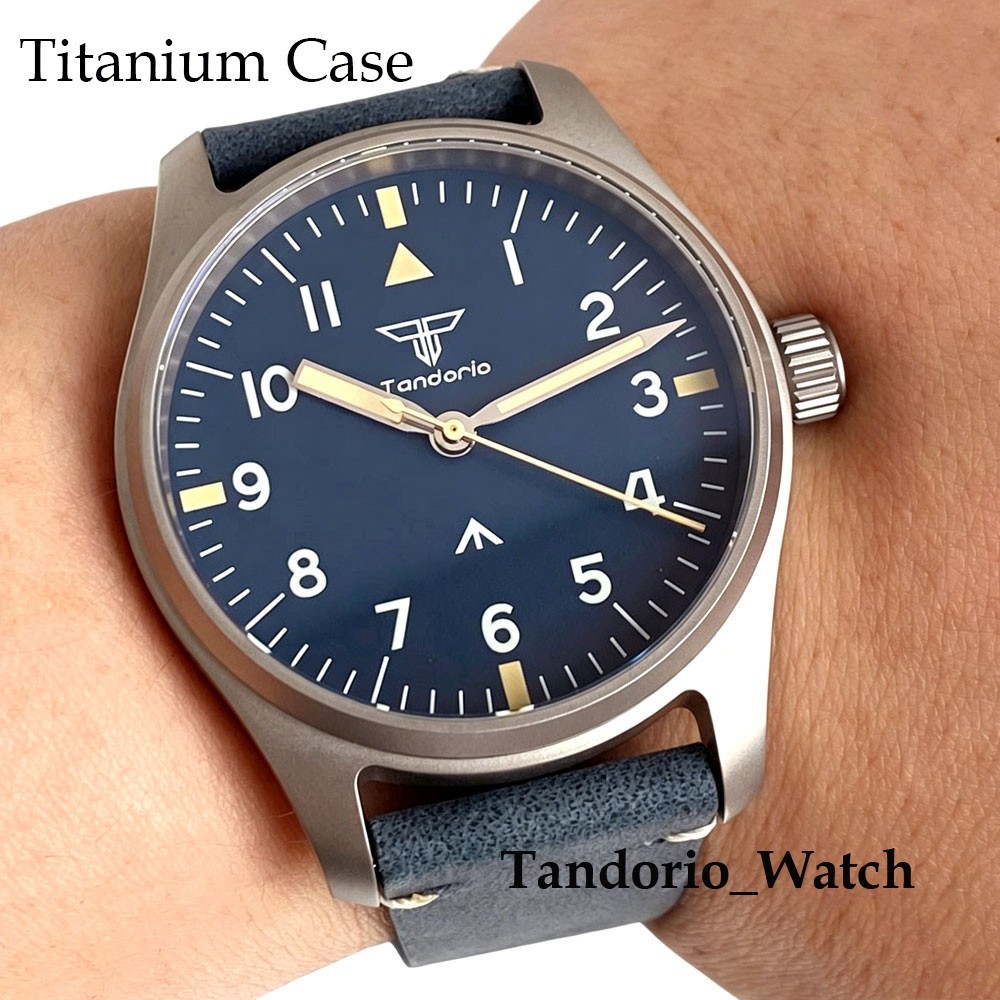 39mm Sapphire Glass Pilot Style VH31 Sweep Second Quartz Watches For Men 20ATM