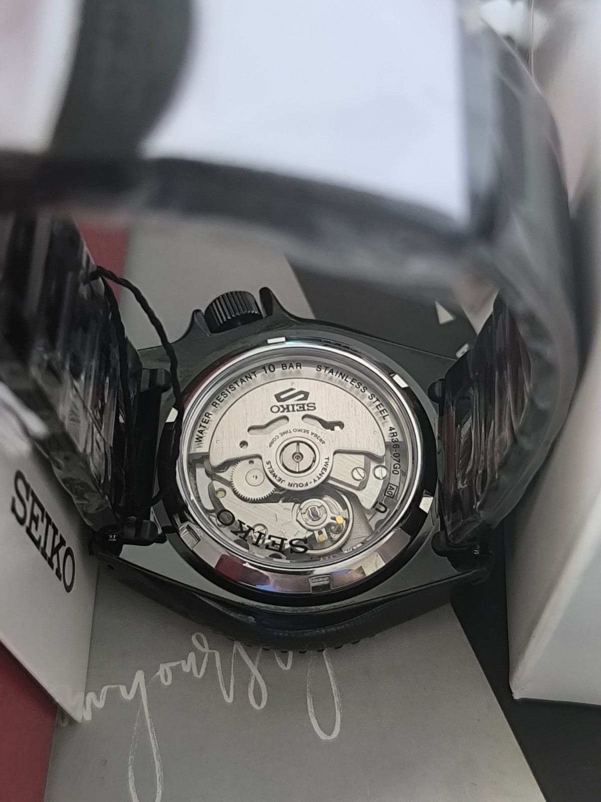 Seiko 5 Sports Asia Black Dial Black Case Coating and Band SRPD65K1