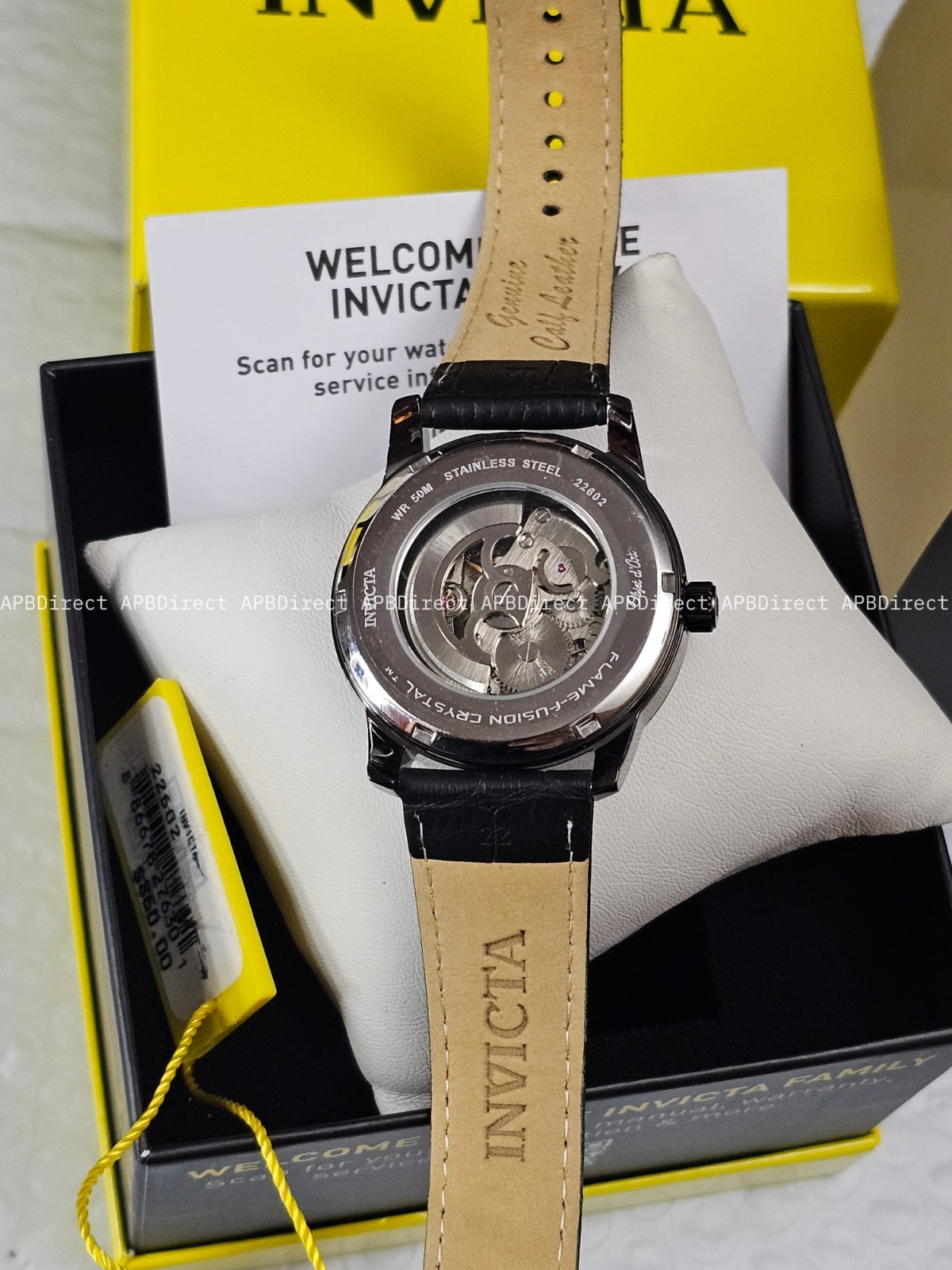 Invicta Objet D Art – Automatic – Skeleton Flame-Fusion Black Leather mens Watch