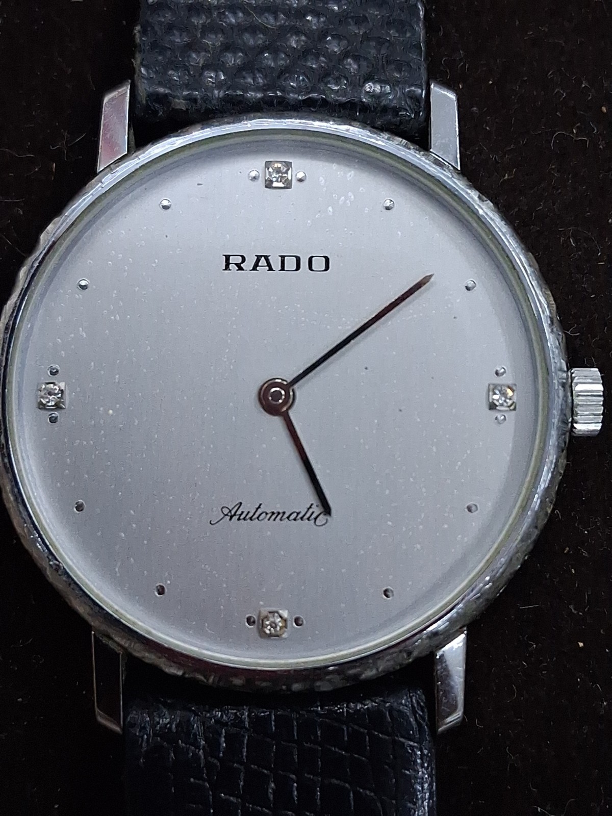 RADO 11140074w Wristwatch Gray Dial Black Belt Genuine Rare Timepiece