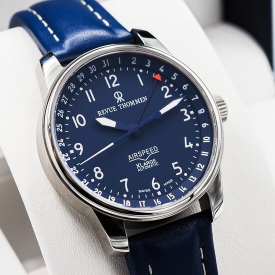 REVUE THOMMEN Airspeed Xlarge 40.5 mm Classic AUTOMATIC 16050.2/3012 Blue Dial