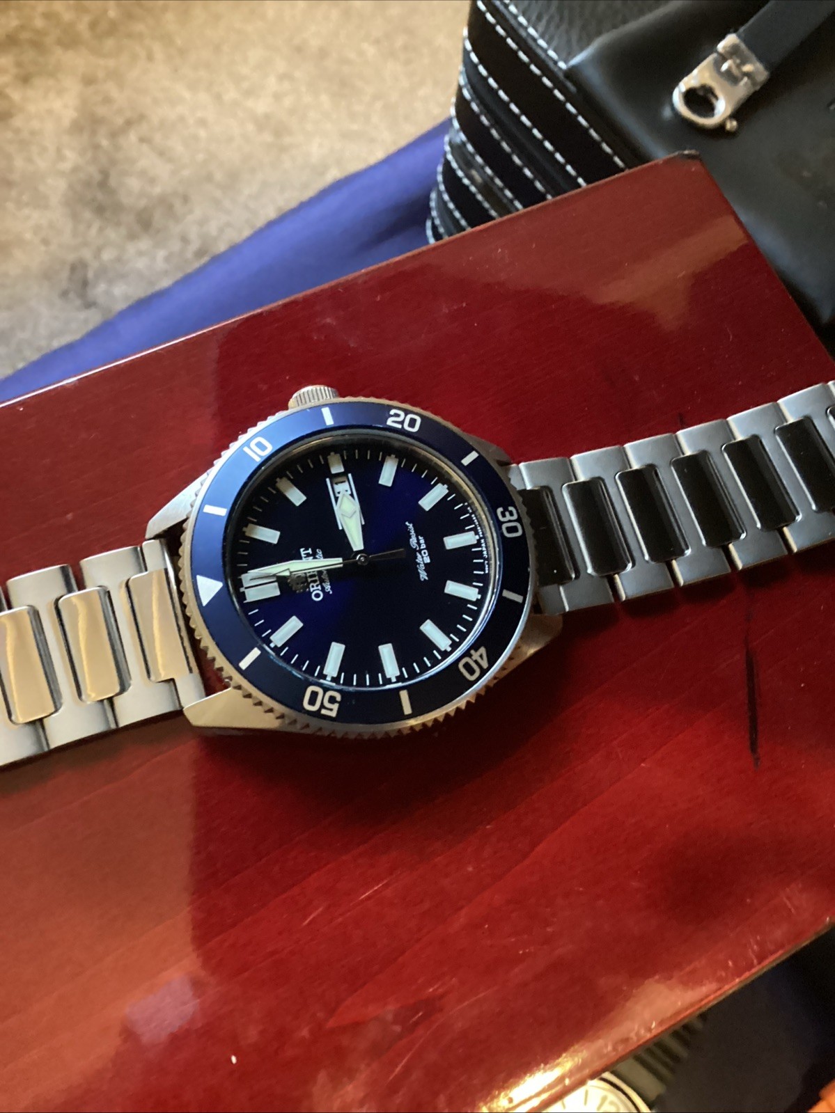 Orient AA02 41.5mm Blue Dial Automatic SS Case Watch (FAA02005D9) .