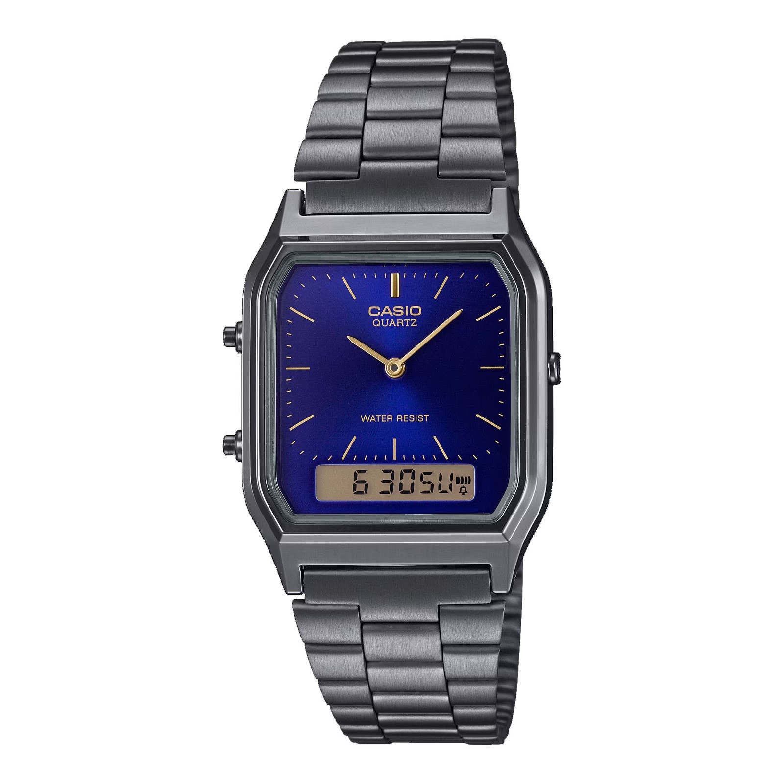 Casio AQ230GG-2A Men’s Vintage Gunmetal Blue Dial Analog Digital Watch