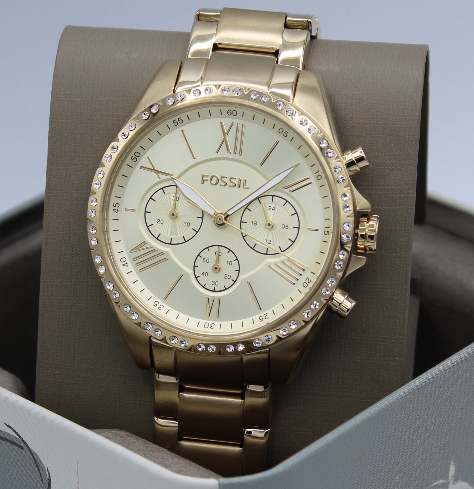 Fossil Modern Courier Crystals Chrono Gold Women’s BQ3378 Watch
