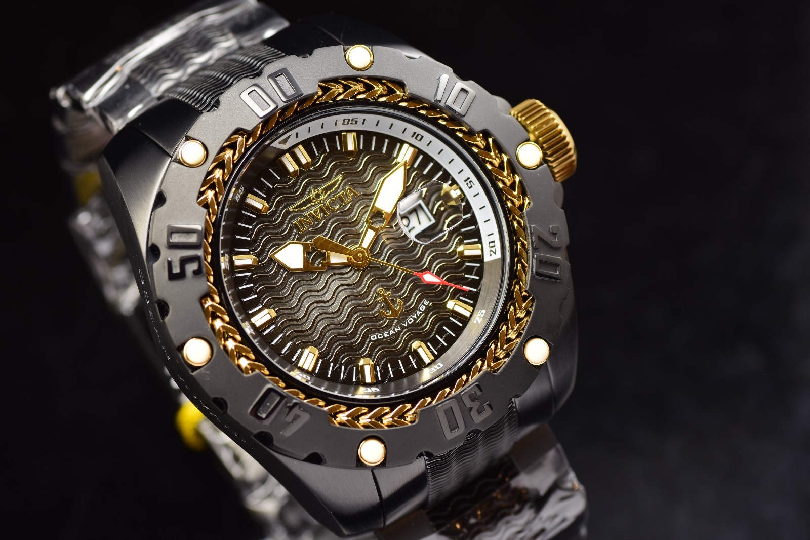 INVICTA CELESTIAL 43mm DARK Blue Dial Quartz Date CLASSIC Brown Leather Watch