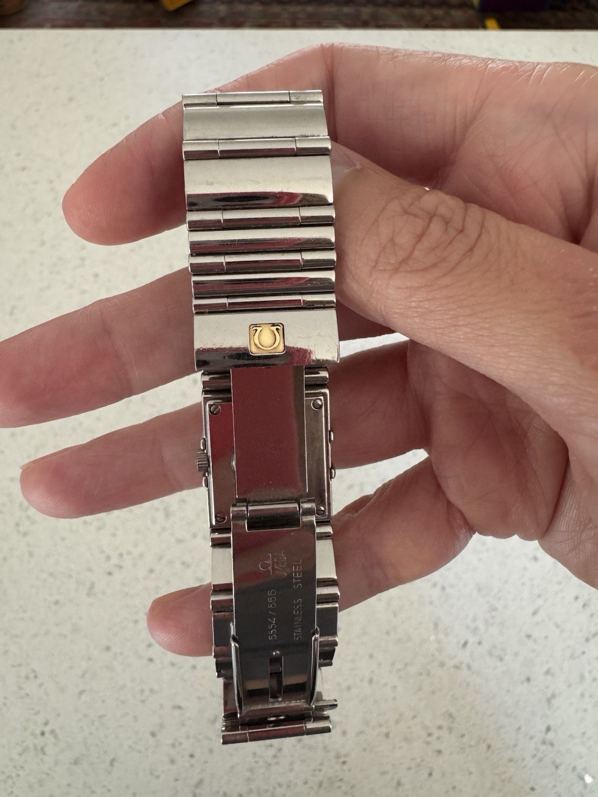 OMEGA Constellation Carre Quadra Diamond Bezel Qz Ladies Watch
