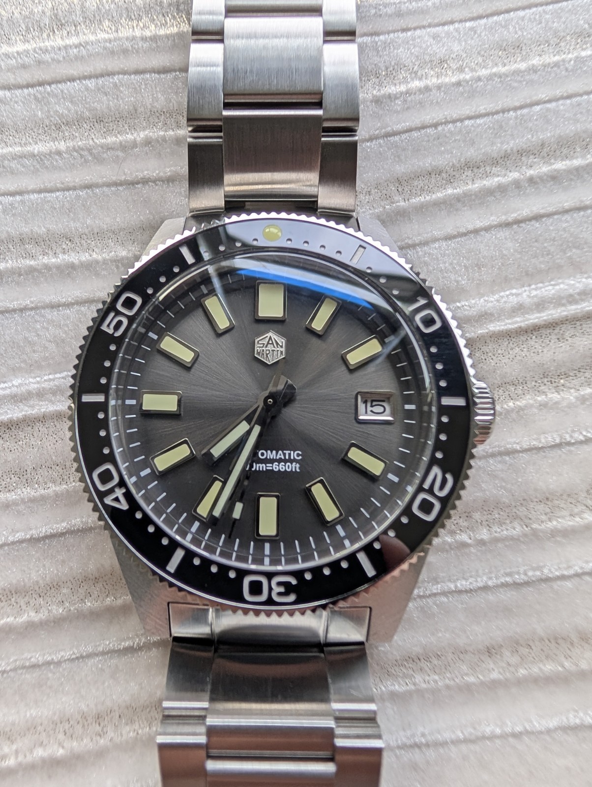 San Martin SN0007-G-B 62MAS automatic watch Seiko NH35 sapphire crystal diver