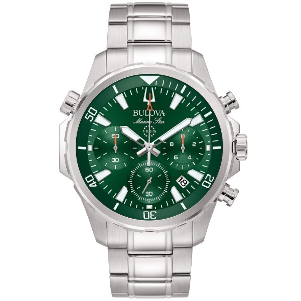 Marine Star Bulova Chronograph Watch for Men, Green Dial