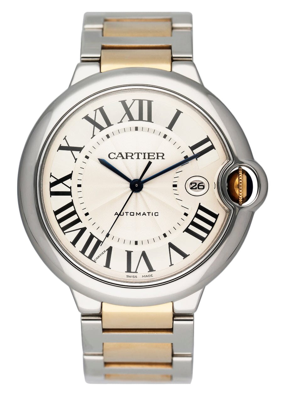 Cartier Ballon Bleu W69009Z3 Silver Dial Two-Tone Mens Watch Box Papers