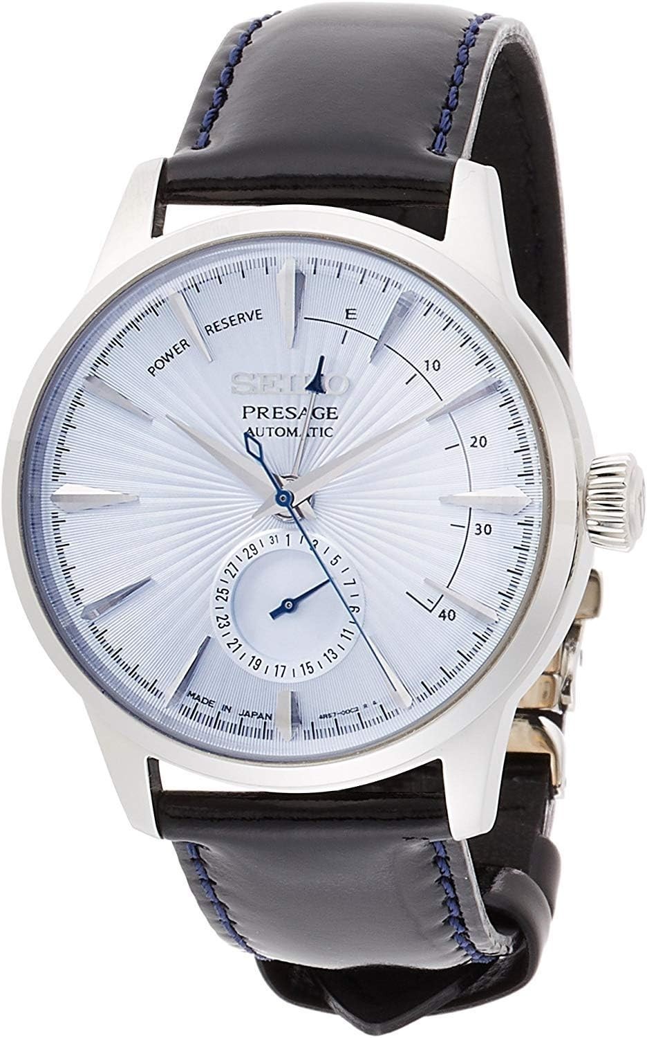 Seiko Presage “Skydiving” Ice Blue Dial Power Reserve Automatic Watch SSA343J1