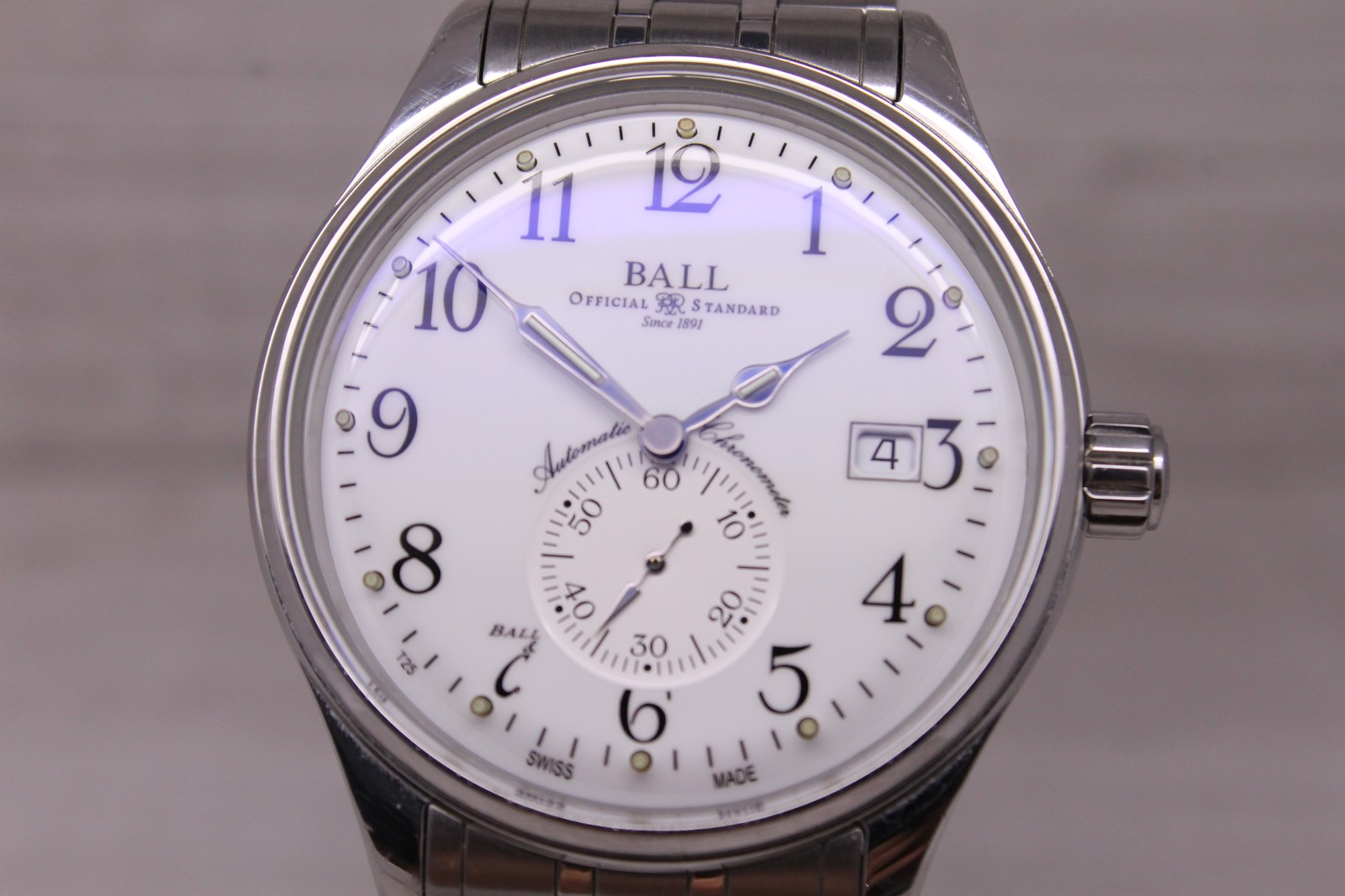 Ball Trainmaster 40mm Steel Automatic Watch Swiss Date NM3888D w/ Box Tag & More
