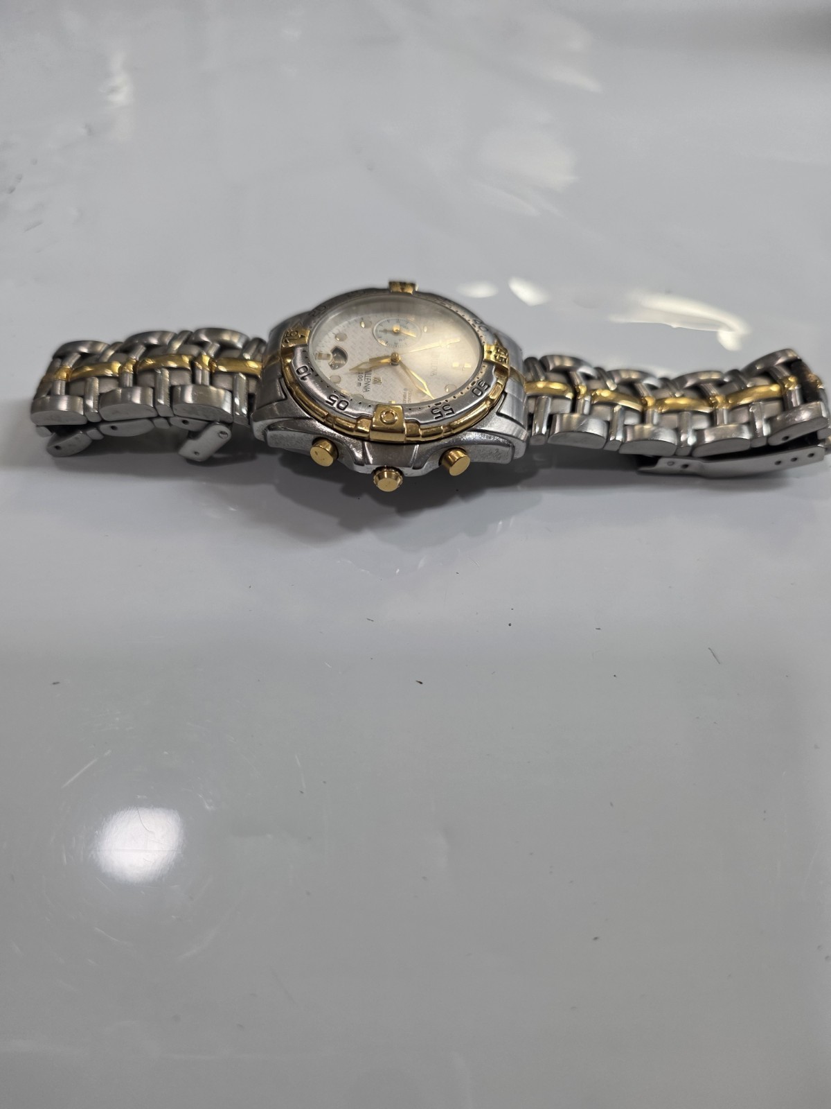 BULOVA MILLENNIA 38MM,TWO TONE, SUBDIAL ALARM QZ MEN’S WATCH, NEW 🔋BOX&PAPERS.