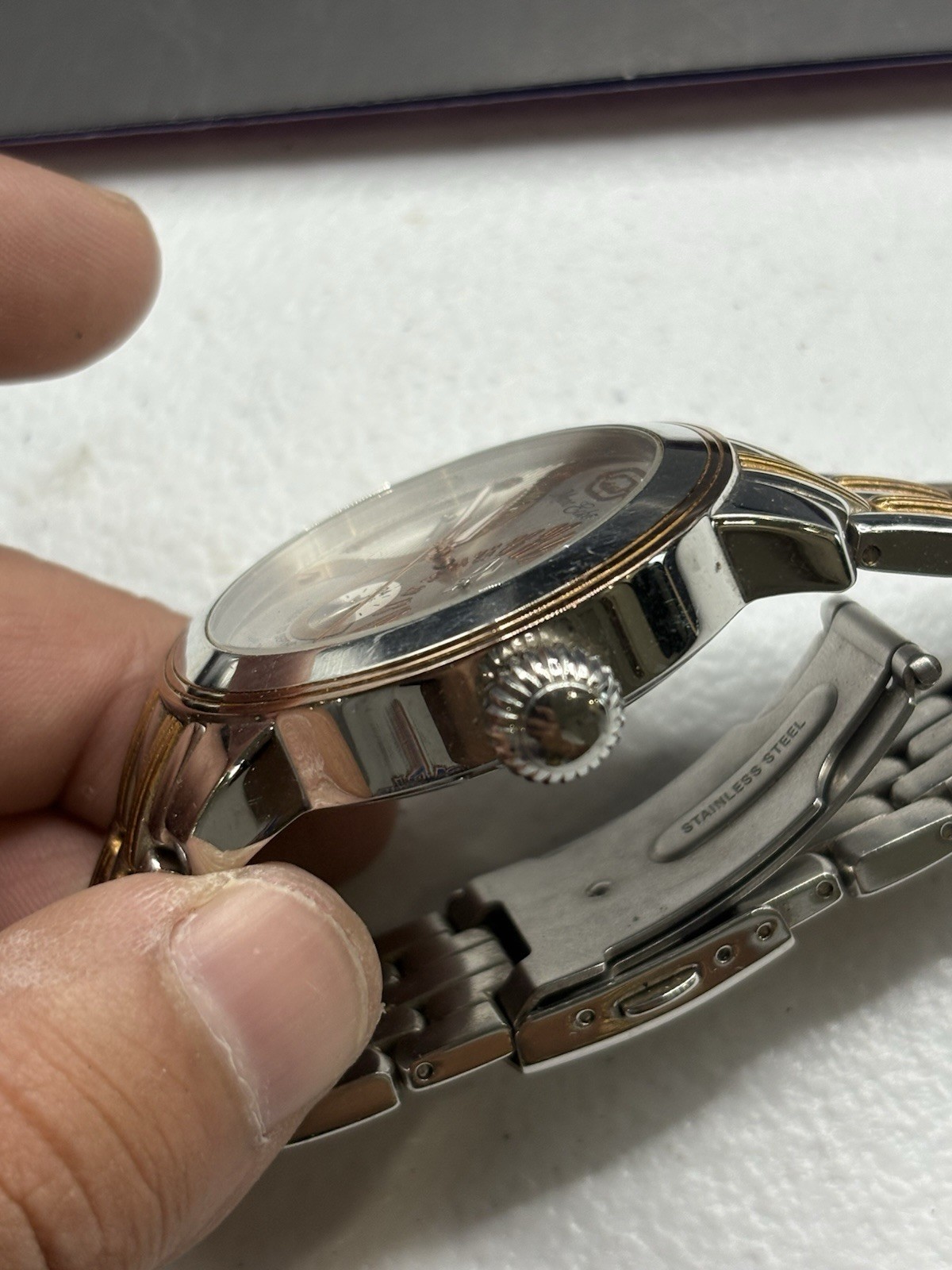 Marc Ecko Mens Stainless Rose Gold Accents Wristwatch Genuine Licensed 00829